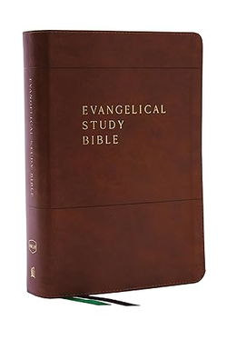 Image of NKJV Evangelical Study Bible Brown Leathersoft Large Comfort Print