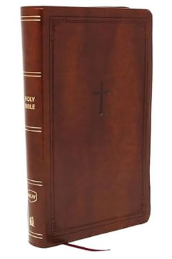 Image of NKJV Giant Print End-Of-Verse Reference Bible, Brown Leathersoft