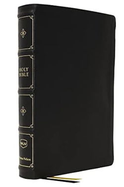 Image of NKJV Large Print Verse-By-Verse Reference Bible, Black Leathersof