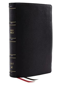 Image of NKJV Thinline Reference Bible, Genuine Leather, Black, Red Letter, Thumb Indexed