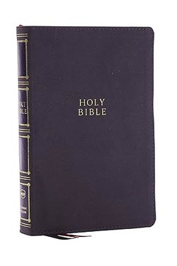 Image of NKJV Compact Centre-Column Reference Bible, Grey Leathersoft, Red Letter Indexed