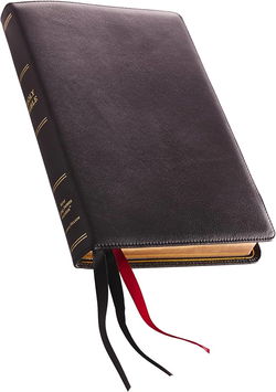 Image of NKJV, Thinline Reference Bible, Large Print, Premium Leather, Black, Sterling Ed