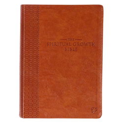 Image of NLT Saddle Tan Faux Leather Spiritual Growth Bible