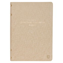 Image of NLT Pearlescent Taupe Faux Leather Spiritual Growth Bible