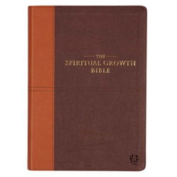 Image of NLT Two-tone Espresso and Toffee Brown Faux Leather Spiritual Growth Bible