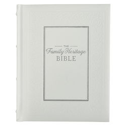 Image of White Faux Leather Hardcover Family Heritage Bible