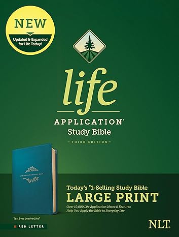 Image of NLT Life Application Study Bible Third Edition Large Print Teal Blue Leatherlike