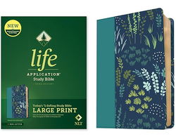 Image of NLT Life Application Study Bible Large Print Meadow Teal Leatherlike