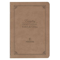Image of Devotional Bible NLT for Men Faux leather, Khaki