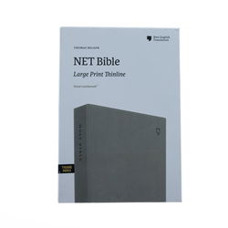 Image of NET Bible, Thinline Large Print, Leathersoft, Stone, Thumb Indexed