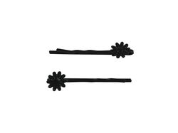 Image of 1.75′ Bobby Pin w/ Star Flower – Black
