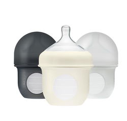 Image of Gray 4 oz. Silicone Pouch Bottle 3 Pack