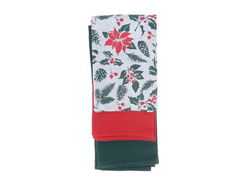 Image of Kithchen Towel (Set of 3 pcs) (Mistletoe Pointsettia)