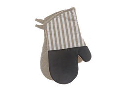 Image of Stipe & Neoprene 2 pc Oven Mitt (Taupe)