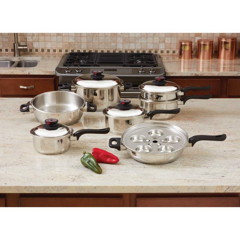 Image of Cookware Maxam Waterless 7 ply 17 pc