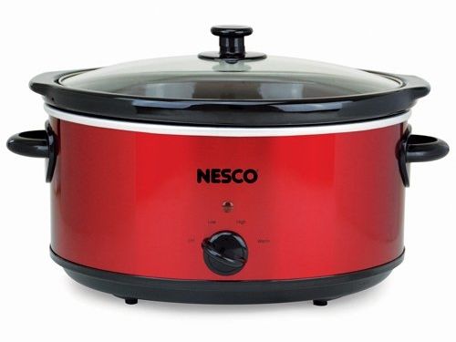 Image of Slow Cooker 6 qt Analog Metallic Red
