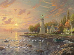 Image of Cutting Board Glass Thomas Kinkade Serenity Cove