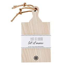 Image of Mini Paulownia Wood Boards – Let It Snow – Set of 2