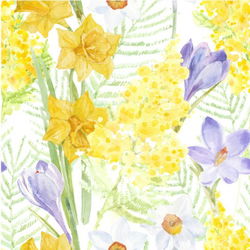 Image of Napkins Daffodils and Crocusses