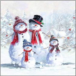 Image of Napkin Luncheon – Snowman With Hat