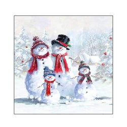 Image of Snowman with hat Cocktail Napkins