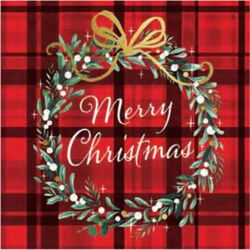 Image of Christmas Plaid Luncheon Napkins