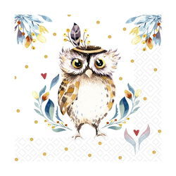 Image of Flower Owl – Luncheon Napkin
