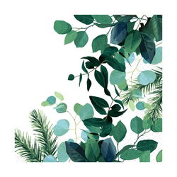 Image of Green Leaves and Branches- Luncheon Napkin