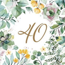 Image of Floral Frame 40 Paper Napkin