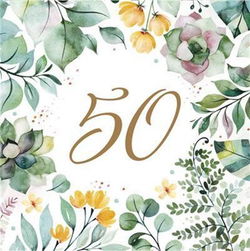 Image of Floral Frame 50 Paper Napkin