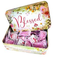 Image of Blessed Tin Wildflower with Strawberries & Cream Hard Candy
