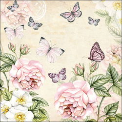 Image of Napkin Luncheon Botanical Cream
