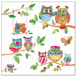 Image of Napkins Luncheon Owls In Summerland