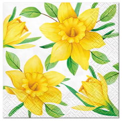 Image of Napkins Cocktail Daffodils In Bloom