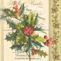 Image of Napkin Luncheon Christmas Holly