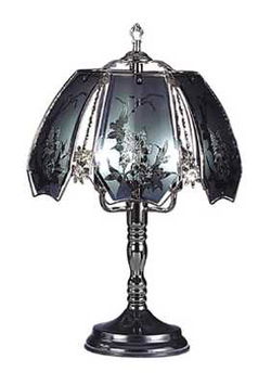 Image of Lamp Large Electric Black Chrome -Base Only comes w/ bright brass shade