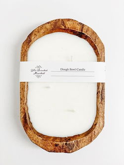 Image of Brown Oval Dough Bowl Candle – Summer Nights