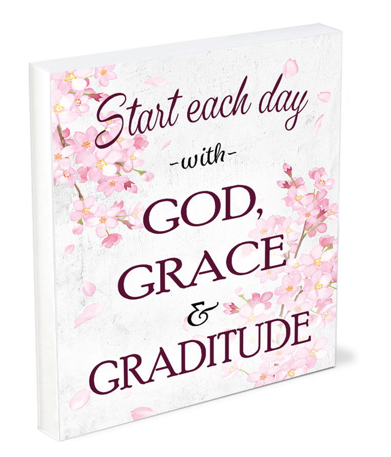 Image of Shelfie Sitter God, Grace, Gratitude 4×5