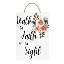 Image of Wood-N-Rope Sign Walk By Faith 7×10