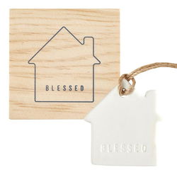 Image of Face to Face Ceramic Ornament – House – Blessed