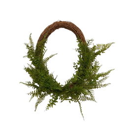 Image of Wreath – Oval Twig Base, Mixed Ferns