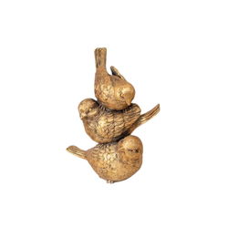 Image of Stacked Gold Tone Bird Figurine