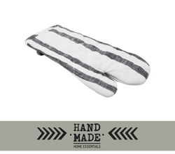 Image of Set of 2 Gray Stripes Oven Mits