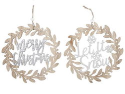 Image of Wooden Wreath Merry Christamas/Let it Snow Ornament
