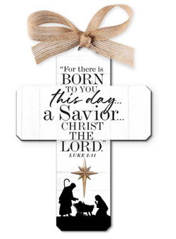 Image of Christmas Ornament Cross Nativity Savior