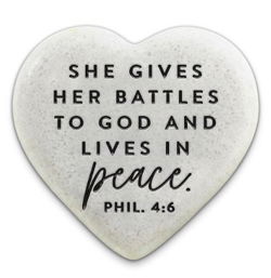 Image of Scripture Stone Hope Heart Peace, 2 1/4′