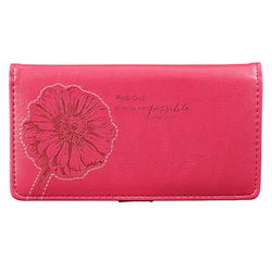 Image of Checkbook Wallet Pink All Things are Possible Matt. 19:26