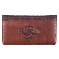 Image of Checkbook Wallet Brown Two-tone Blessed Man Jer. 17:7