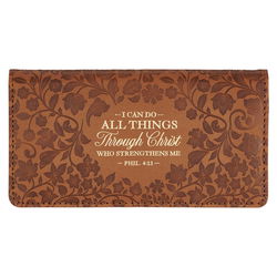 Image of Checkbook Wallet Brown All Things Phil. 4:13