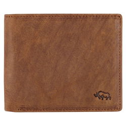 Image of Genuine Leather Wallet Rhino Armor Dk Brown